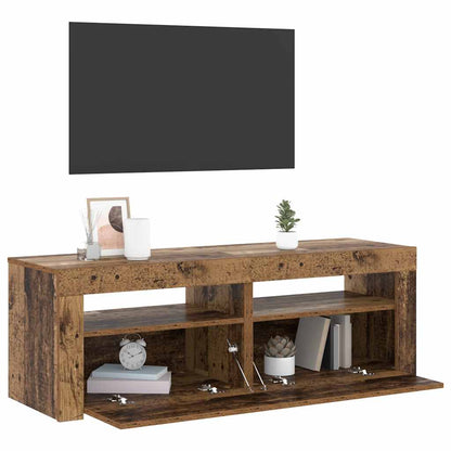 TV-Schrank mit LED Altholz-Optik 120x35x40 cm Holzwerkstoff