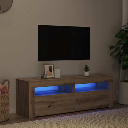 TV-Schrank mit LED Artisan-Eiche 120x35x40 cm Holzwerkstoff