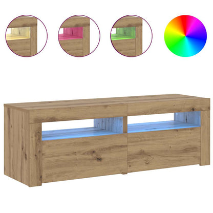 TV-Schrank mit LED Artisan-Eiche 120x35x40 cm Holzwerkstoff
