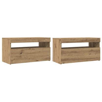 TV-Schrank mit LED-Leuchten Artisan-Eiche 75x35x40 cm