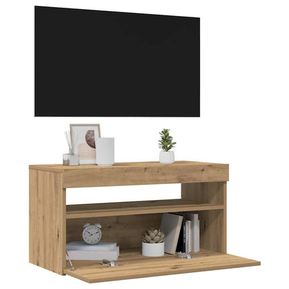 TV-Schrank mit LED-Leuchten Artisan-Eiche 75x35x40 cm