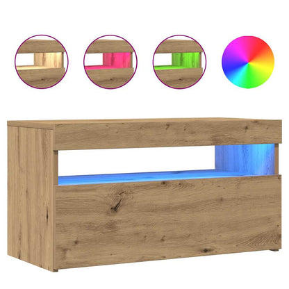 TV-Schrank mit LED-Leuchten Artisan-Eiche 75x35x40 cm