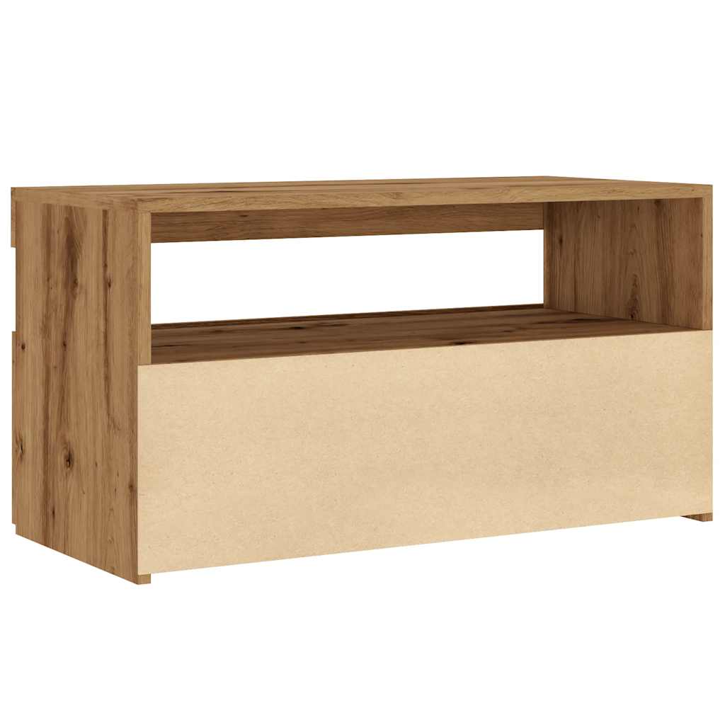 TV-Schrank mit LED-Leuchten Artisan-Eiche 75x35x40 cm