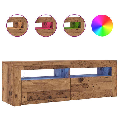TV-Schrank mit LED Altholz-Optik 120x35x40 cm Holzwerkstoff