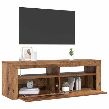 TV-Schrank mit LED Altholz-Optik 120x35x40 cm Holzwerkstoff