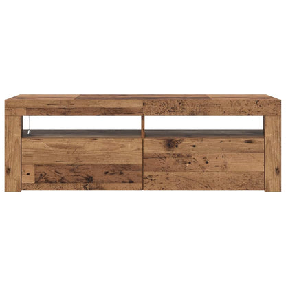TV-Schrank mit LED Altholz-Optik 120x35x40 cm Holzwerkstoff