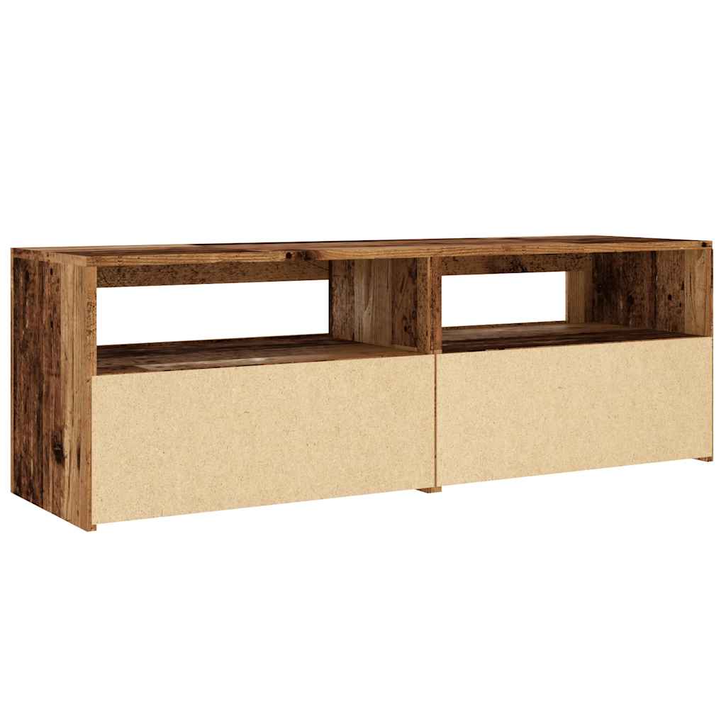 TV-Schrank mit LED Altholz-Optik 120x35x40 cm Holzwerkstoff