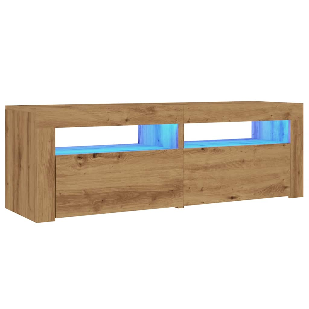 TV-Schrank mit LED Artisan-Eiche 120x35x40 cm Holzwerkstoff