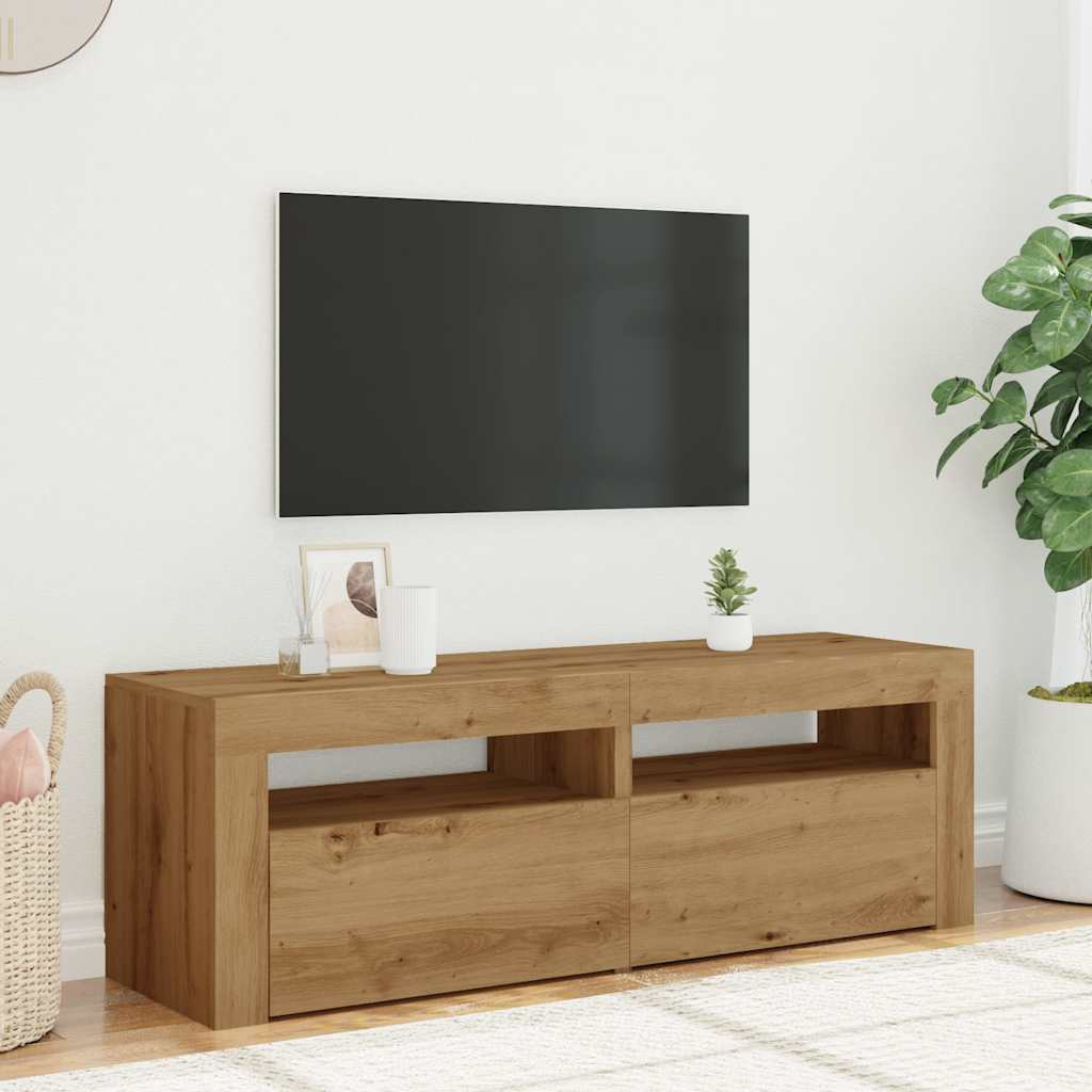 TV-Schrank mit LED Artisan-Eiche 120x35x40 cm Holzwerkstoff