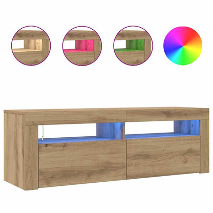 TV-Schrank mit LED Artisan-Eiche 120x35x40 cm Holzwerkstoff