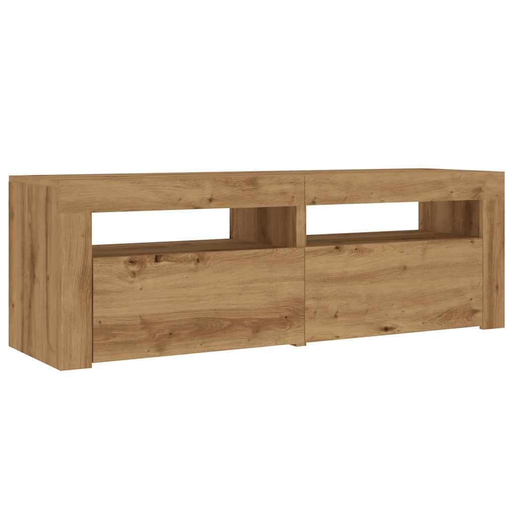 TV-Schrank mit LED Artisan-Eiche 120x35x40 cm Holzwerkstoff