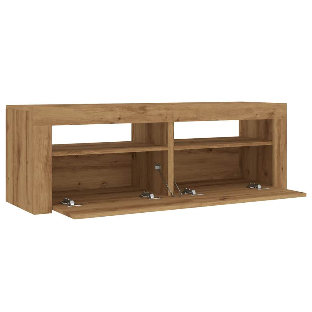 TV-Schrank mit LED Artisan-Eiche 120x35x40 cm Holzwerkstoff