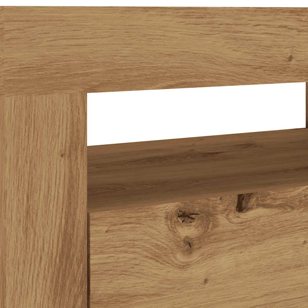 TV-Schrank mit LED Artisan-Eiche 120x35x40 cm Holzwerkstoff