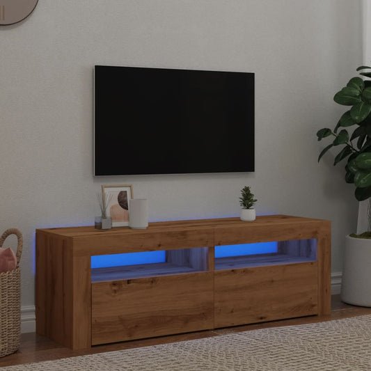 TV-Schrank mit LED Artisan-Eiche 120x35x40 cm Holzwerkstoff