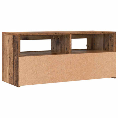 TV-Schrank mit LED-Leuchten Altholz-Optik 90x35x40 cm