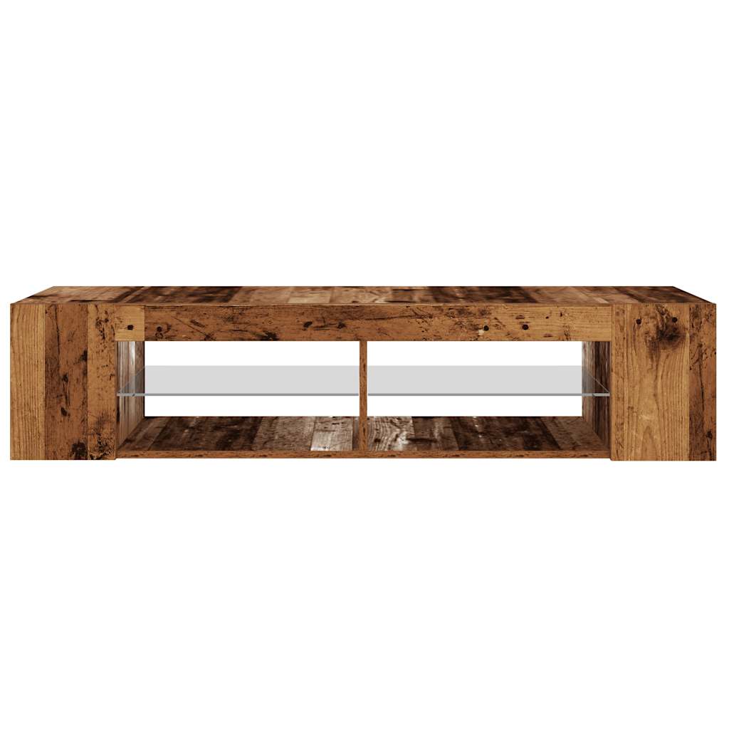 TV-Schrank mit LED-Leuchten Altholz-Optik 135x39x30 cm