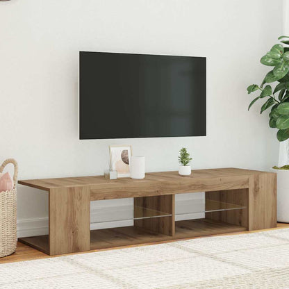 TV-Schrank mit LED-Leuchten Artisan-Eiche 135x39x30 cm