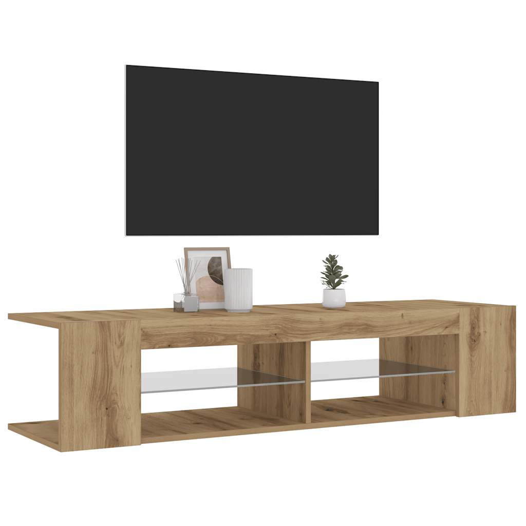 TV-Schrank mit LED-Leuchten Artisan-Eiche 135x39x30 cm