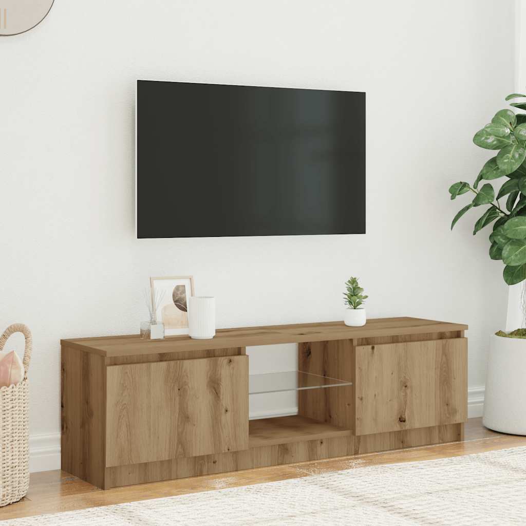 TV-Schrank mit LED-Leuchten Artisan-Eiche 120x30x36 cm