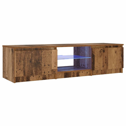 TV-Schrank mit LED-Leuchten Altholz-Optik 140x40x36 cm