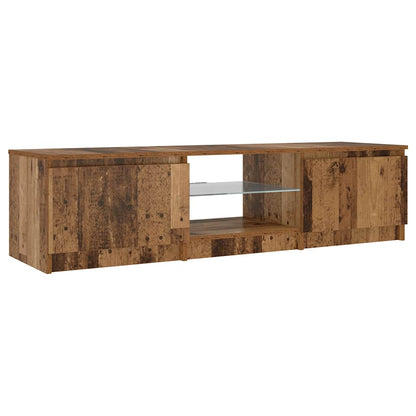 TV-Schrank mit LED-Leuchten Altholz-Optik 140x40x36 cm