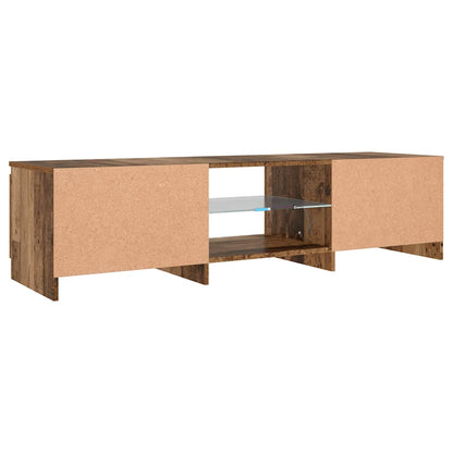 TV-Schrank mit LED-Leuchten Altholz-Optik 140x40x36 cm