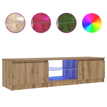 TV-Schrank mit LED-Leuchten Artisan-Eiche 140x40x36 cm