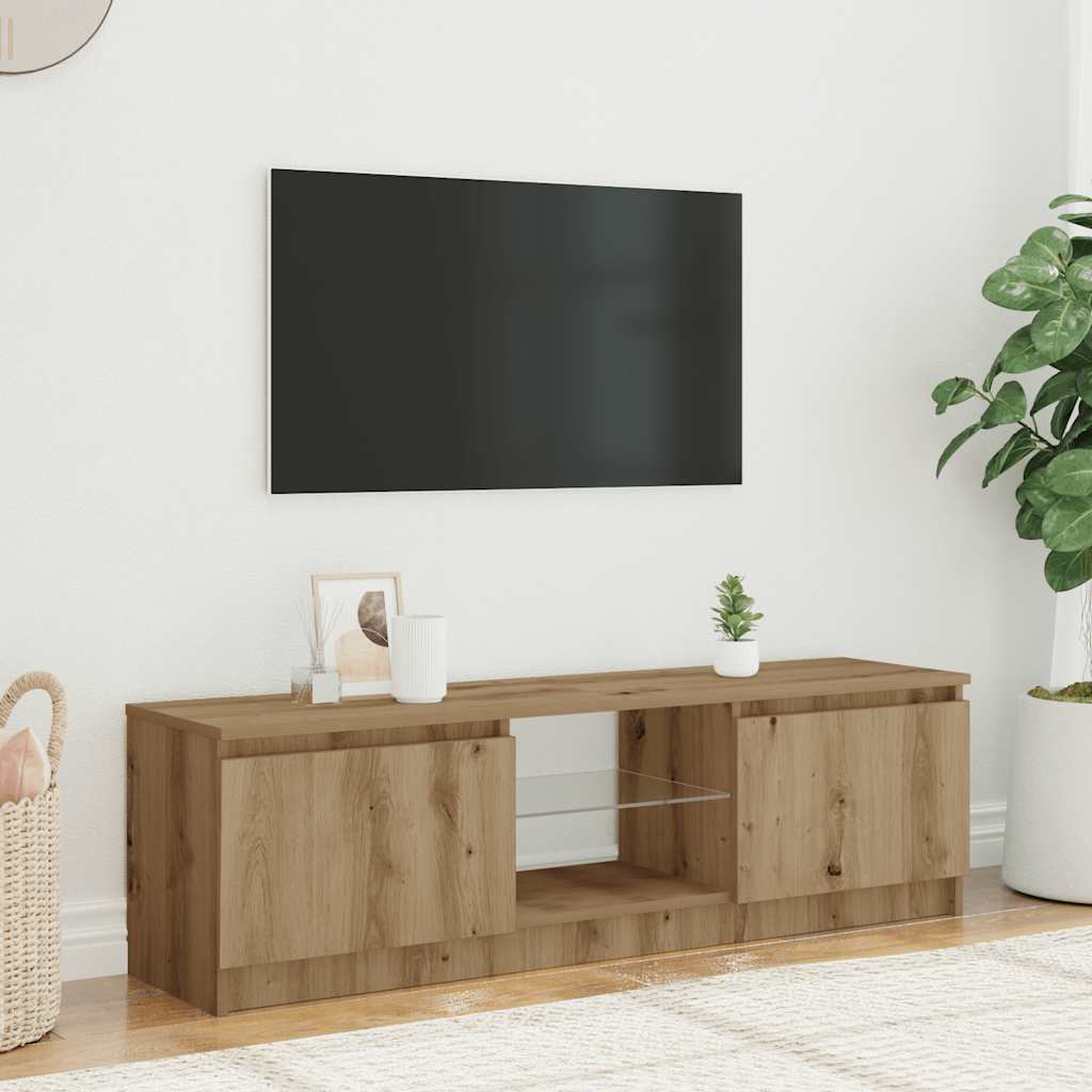 TV-Schrank mit LED-Leuchten Artisan-Eiche 140x40x35,5 cm