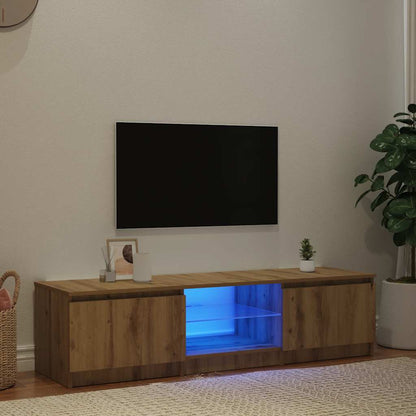 TV-Schrank mit LED-Leuchten Artisan-Eiche 140x40x36 cm
