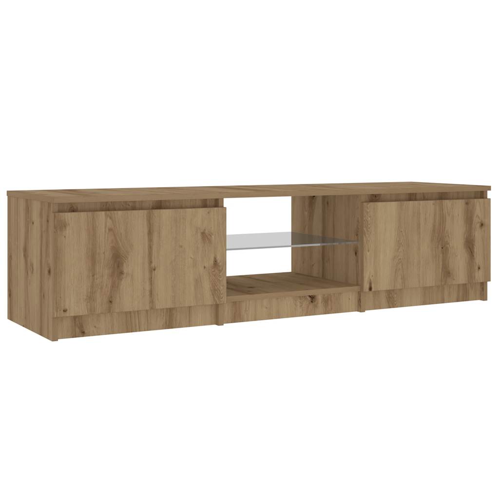 TV-Schrank mit LED-Leuchten Artisan-Eiche 140x40x35,5 cm