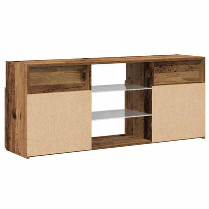 TV-Schrank mit LED-Leuchten Altholz-Optik 120x30x50 cm