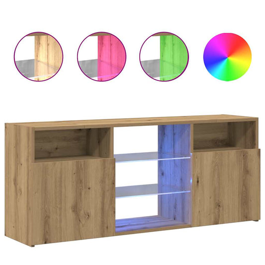 TV-Schrank mit LED-Leuchten Artisan-Eiche 120x30x50 cm