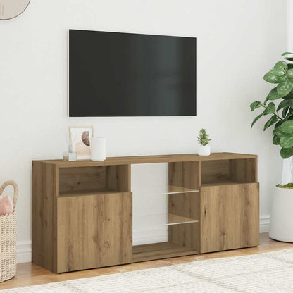 TV-Schrank mit LED-Leuchten Artisan-Eiche 120x30x50 cm