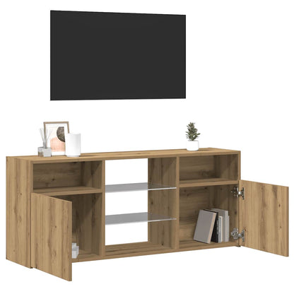 TV-Schrank mit LED-Leuchten Artisan-Eiche 120x30x50 cm
