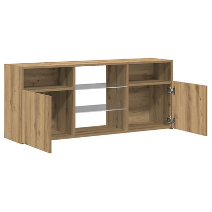 TV-Schrank mit LED-Leuchten Artisan-Eiche 120x30x50 cm