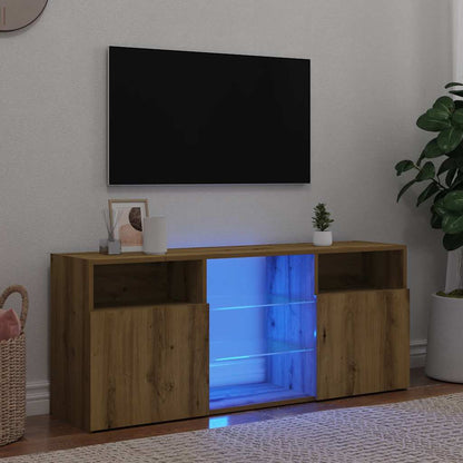 TV-Schrank mit LED-Leuchten Artisan-Eiche 120x30x50 cm