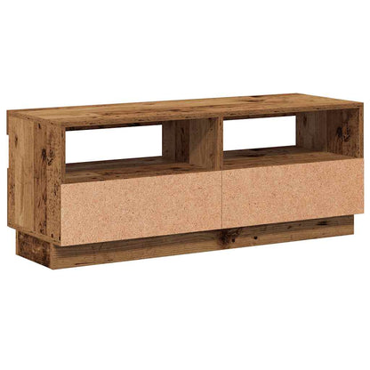 TV-Schrank mit LED-Leuchten Altholz-Optik 100x35x40 cm