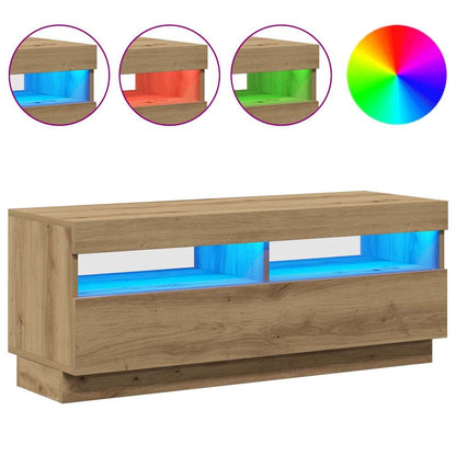 TV-Schrank mit LED-Leuchten Artisan-Eiche 100x35x40 cm