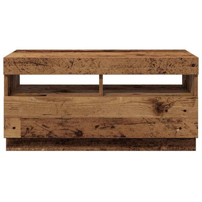 TV-Schrank mit LED-Leuchten Altholz-Optik 80x35x40 cm
