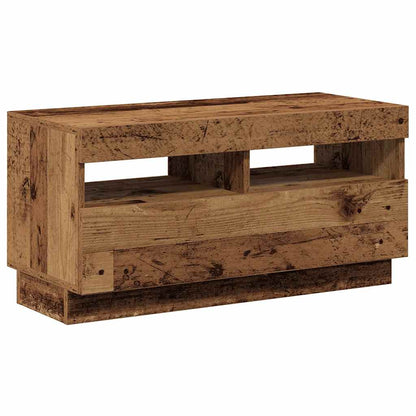 TV-Schrank mit LED-Leuchten Altholz-Optik 80x35x40 cm