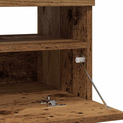 TV-Schrank mit LED-Leuchten Altholz-Optik 80x35x40 cm