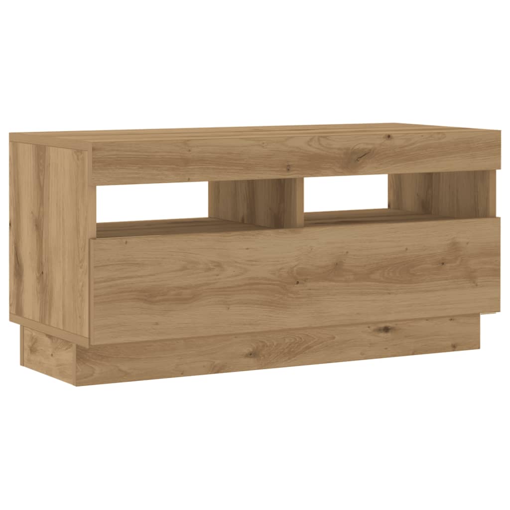 TV-Schrank mit LED-Leuchten Artisan-Eiche 80x35x40 cm