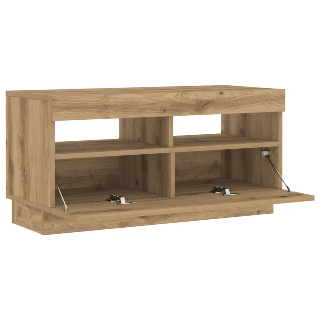 TV-Schrank mit LED-Leuchten Artisan-Eiche 80x35x40 cm