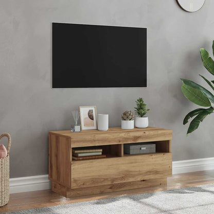 TV-Schrank mit LED-Leuchten Artisan-Eiche 80x35x40 cm