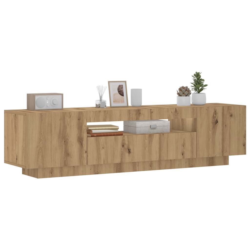 TV-Schrank mit LED-Leuchten Artisan-Eiche 160x35x40 cm