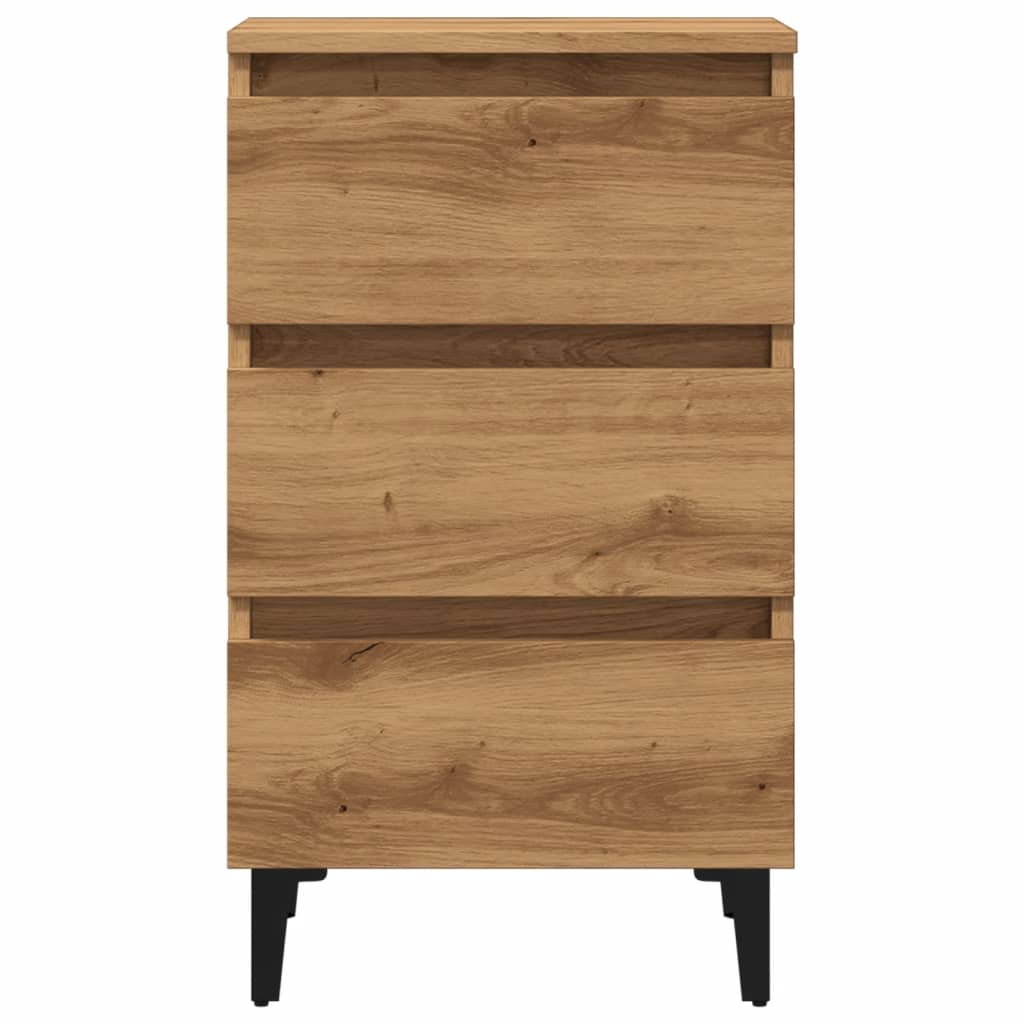 Nachttisch mit Metallbeinen Artisan-Eiche 40x35x69 cm