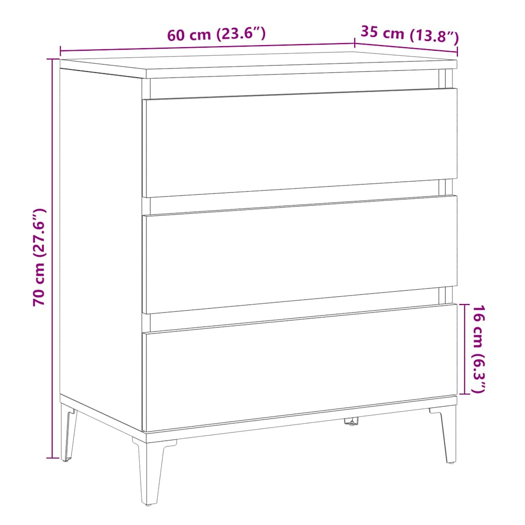 Sideboard Altholz-Optik 60x35x70 cm Holzwerkstoff