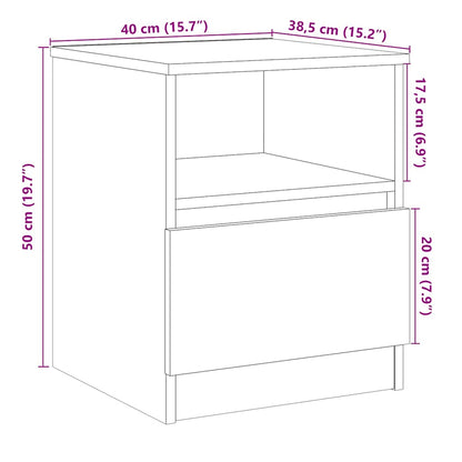 Nachttische 2 Stk. Artisan-Eiche 40x40x50 cm Holzwerkstoff