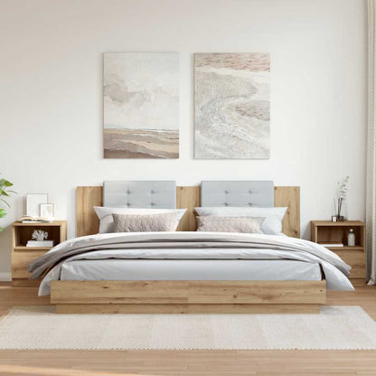 Nachttische 2 Stk. Artisan-Eiche 40x40x50 cm Holzwerkstoff