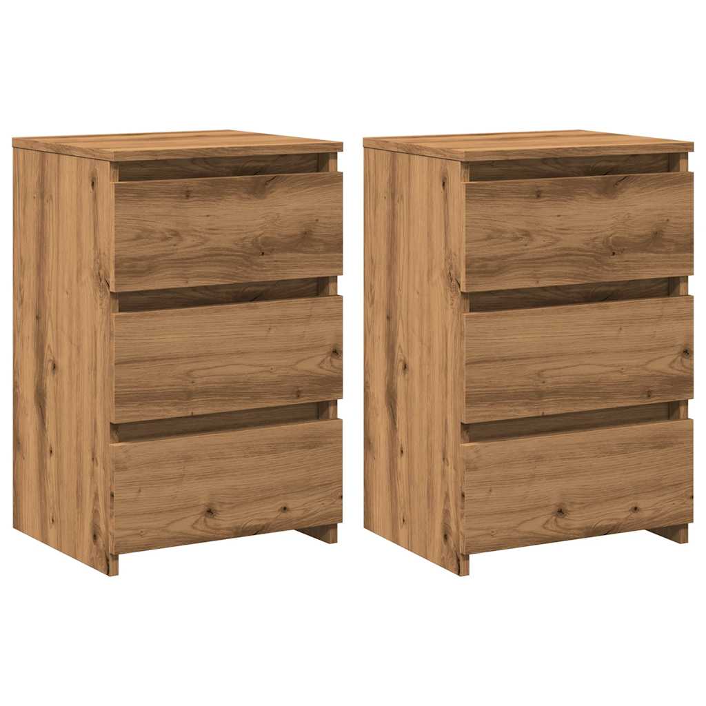 Nachttische 2 Stk. Artisan-Eiche 40x35x62,5 cm Holzwerkstoff